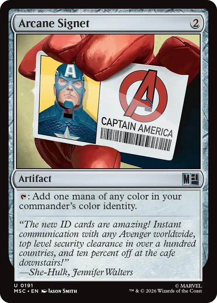 Image for Arcane Signet (0191) (Surge Foil) (191) (Foil) (Commander: Marvel Super Heroes) (MSC) - Magic: The Gathering