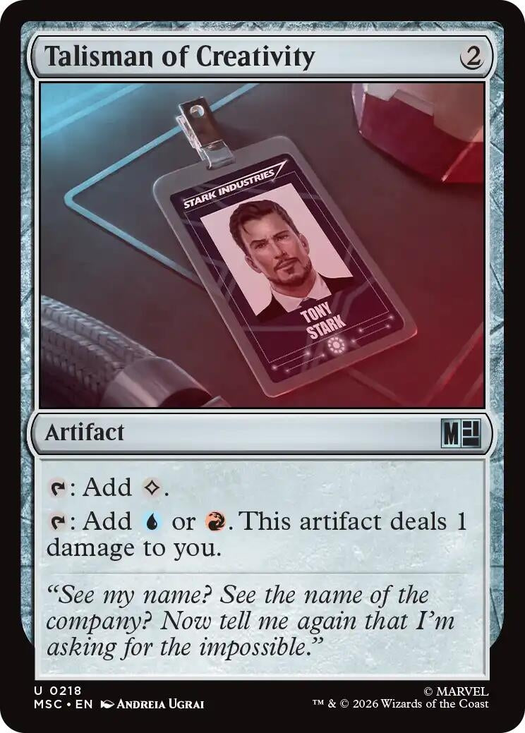 Image for Talisman of Creativity (Surge Foil) (218) (Foil) (Commander: Marvel Super Heroes) (MSC) - Magic: The Gathering