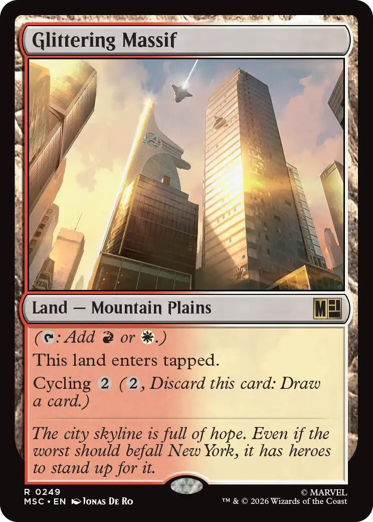 Image for Glittering Massif (Surge Foil) (249) (Foil) (Commander: Marvel Super Heroes) (MSC) - Magic: The Gathering