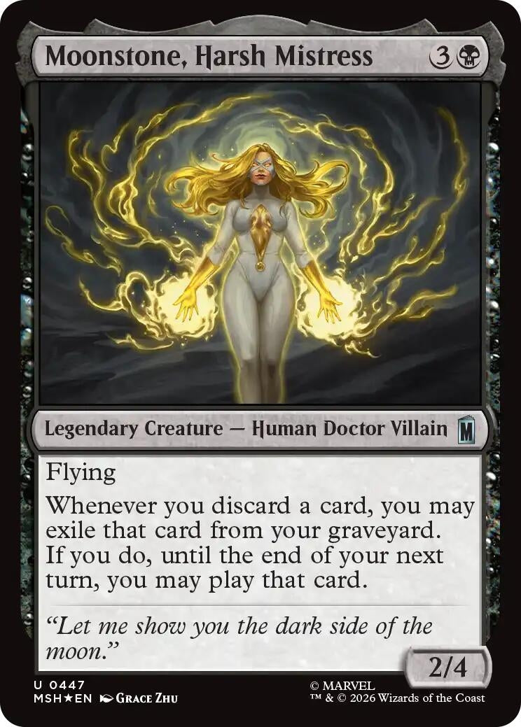 Image for Moonstone, Harsh Mistress (Surge Foil) (447) (Foil) (Marvel Super Heroes) (MSH) - Magic: The Gathering