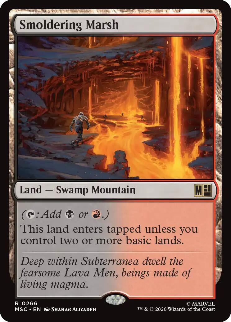 Image for Smoldering Marsh (266) (Commander: Marvel Super Heroes) (MSC) - Magic: The Gathering