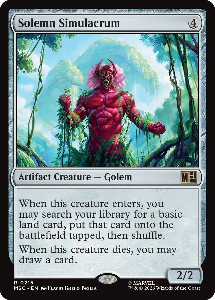 Image for Solemn Simulacrum (Surge Foil) (215) (Foil) (Commander: Marvel Super Heroes) (MSC) - Magic: The Gathering