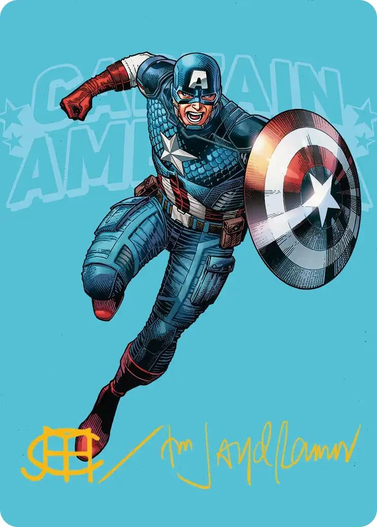 Image for Captain America, Super-Soldier Art Card (Gold-Stamped Signature) (21) (Art Series: Marvel Super Heroes) (AAMSH) - Magic: The Gathering