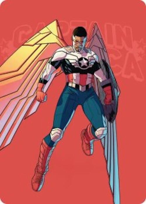 Image for Captain America, Wings of Freedom Art Card (22/45) (22) (Art Series: Marvel Super Heroes) (AAMSH) - Magic: The Gathering