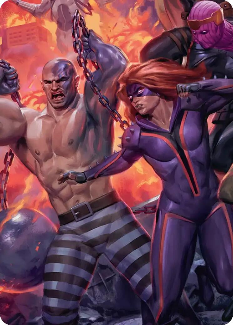 Image for Absorbing Man and Titania Art Card (10) (Art Series: Marvel Super Heroes) (AAMSH) - Magic: The Gathering