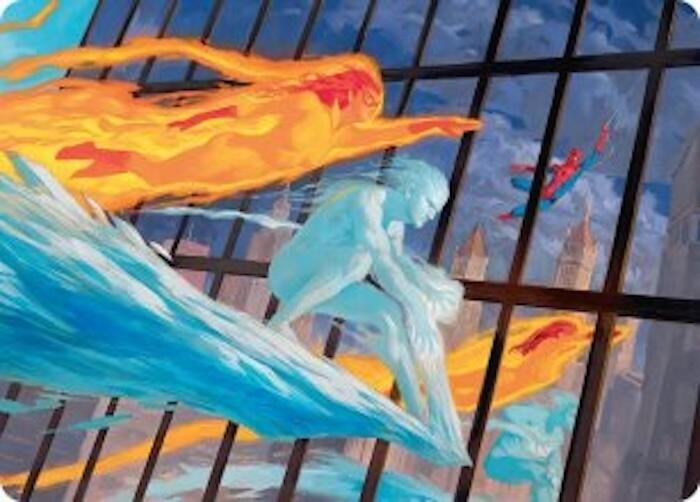 Image for Iceman and Firestar Art Card (45) (Art Series: Marvel Super Heroes) (AAMSH) - Magic: The Gathering