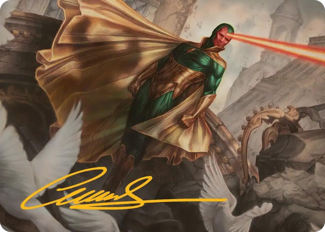 Image for The Vision Art Card (Gold-Stamped Signature) (15) (Art Series: Marvel Super Heroes) (AAMSH) - Magic: The Gathering