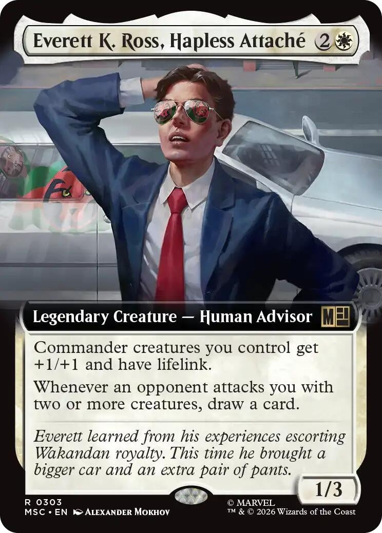 Image for Everett K. Ross, Hapless Attache (Extended Art) (303) (Commander: Marvel Super Heroes) (MSC) - Magic: The Gathering