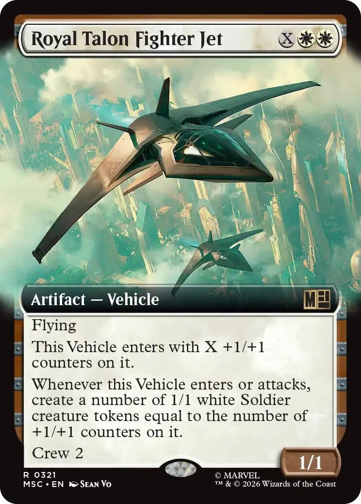 Image for Royal Talon Fighter Jet (Extended Art) (321) (Foil) (Commander: Marvel Super Heroes) (MSC) - Magic: The Gathering