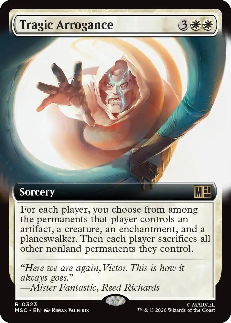 Image for Tragic Arrogance (Extended Art) (323) (Foil) (Commander: Marvel Super Heroes) (MSC) - Magic: The Gathering
