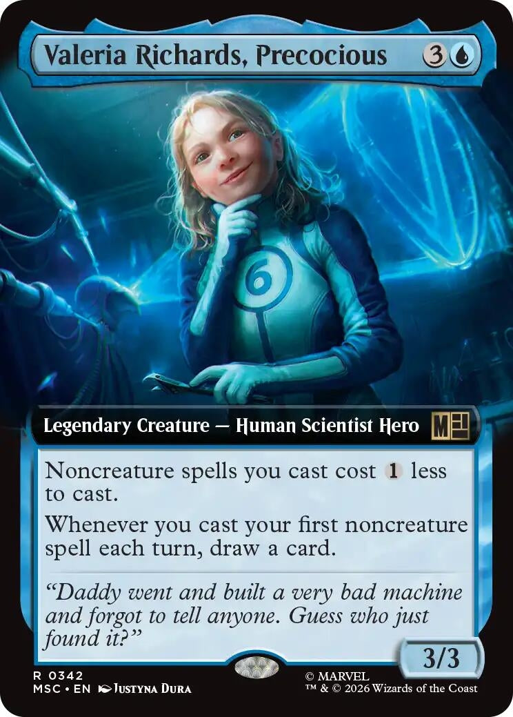 Image for Valeria Richards, Precocious (Extended Art) (342) (Commander: Marvel Super Heroes) (MSC) - Magic: The Gathering