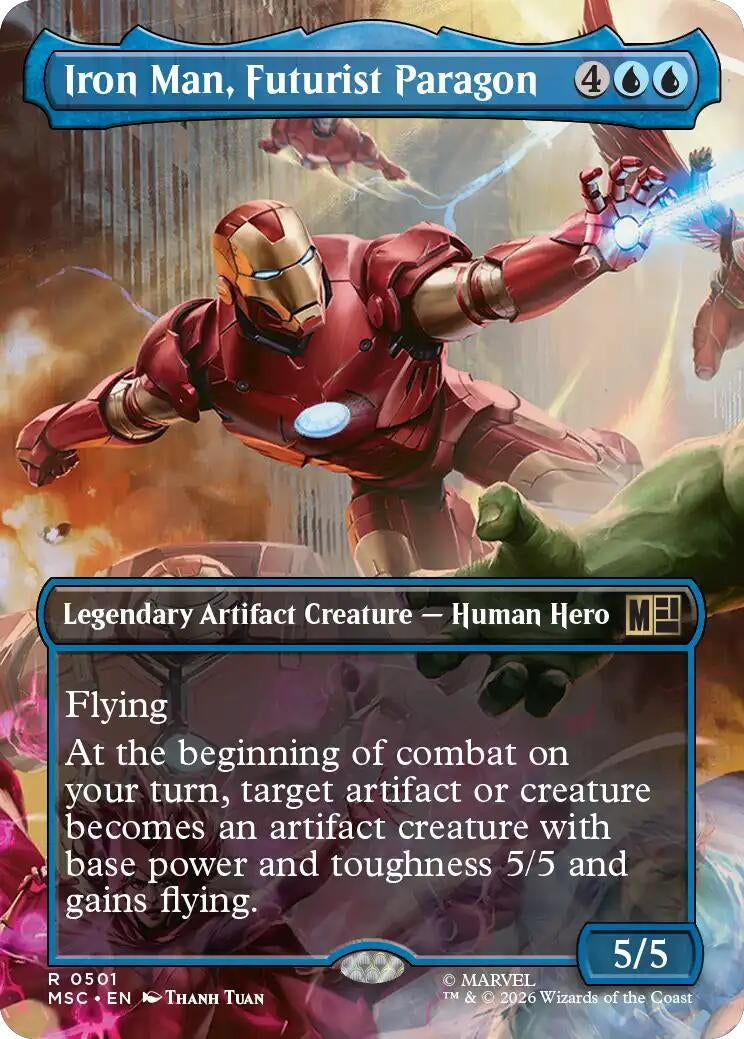 Image for Iron Man, Futurist Paragon (Borderless) (501) (Commander: Marvel Super Heroes) (MSC) - Magic: The Gathering