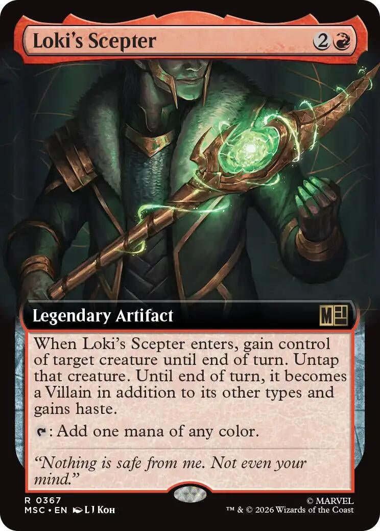 Image for Loki's Scepter (Extended Art) (367) (Commander: Marvel Super Heroes) (MSC) - Magic: The Gathering