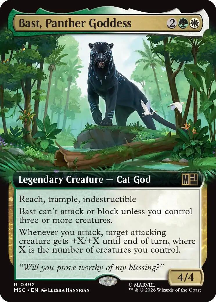 Image for Bast, Panther Goddess (Extended Art) (392) (Foil) (Commander: Marvel Super Heroes) (MSC) - Magic: The Gathering