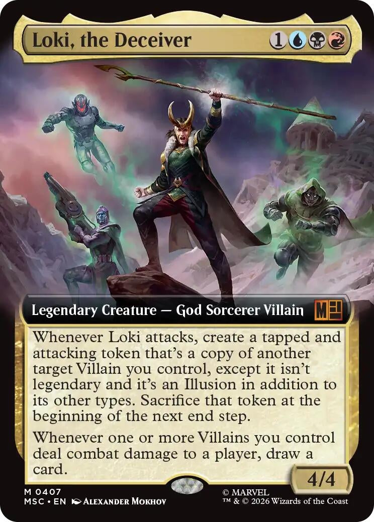 Image for Loki, the Deceiver (Extended Art) (407) (Foil) (Commander: Marvel Super Heroes) (MSC) - Magic: The Gathering