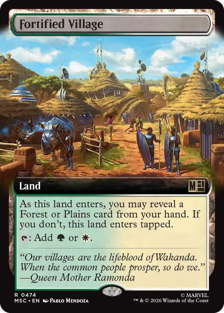 Image for Fortified Village (Extended Art) (474) (Foil) (Commander: Marvel Super Heroes) (MSC) - Magic: The Gathering