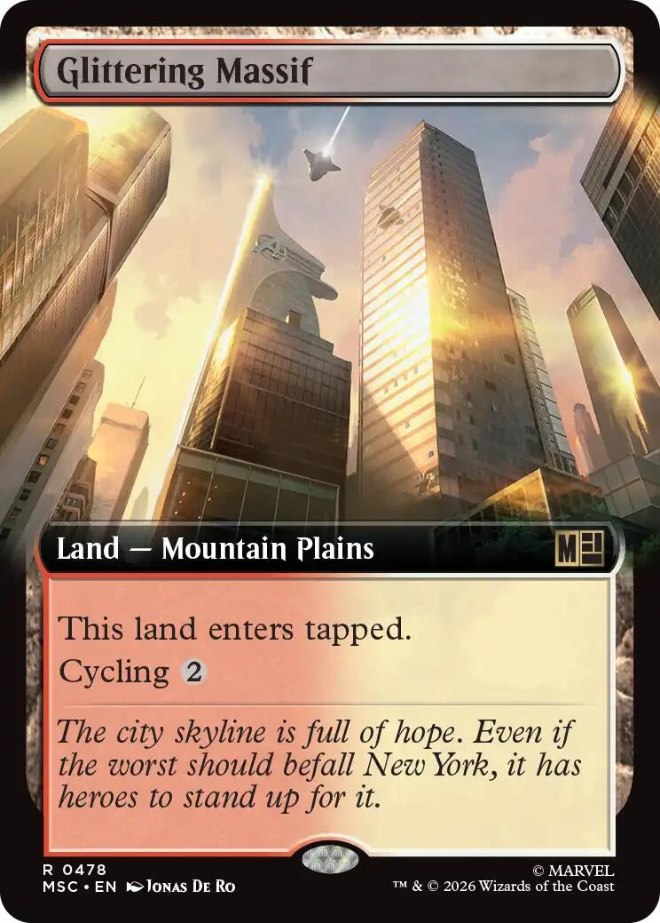 Image for Glittering Massif (Extended Art) (478) (Foil) (Commander: Marvel Super Heroes) (MSC) - Magic: The Gathering