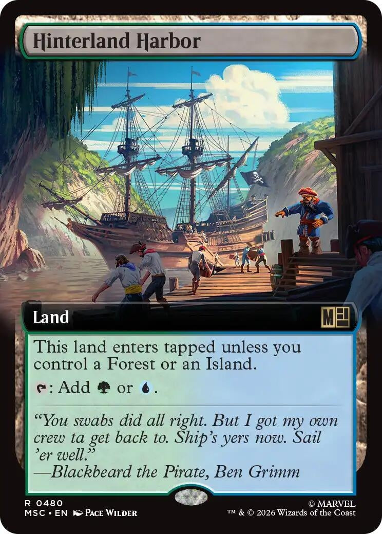 Image for Hinterland Harbor (Extended Art) (480) (Foil) (Commander: Marvel Super Heroes) (MSC) - Magic: The Gathering