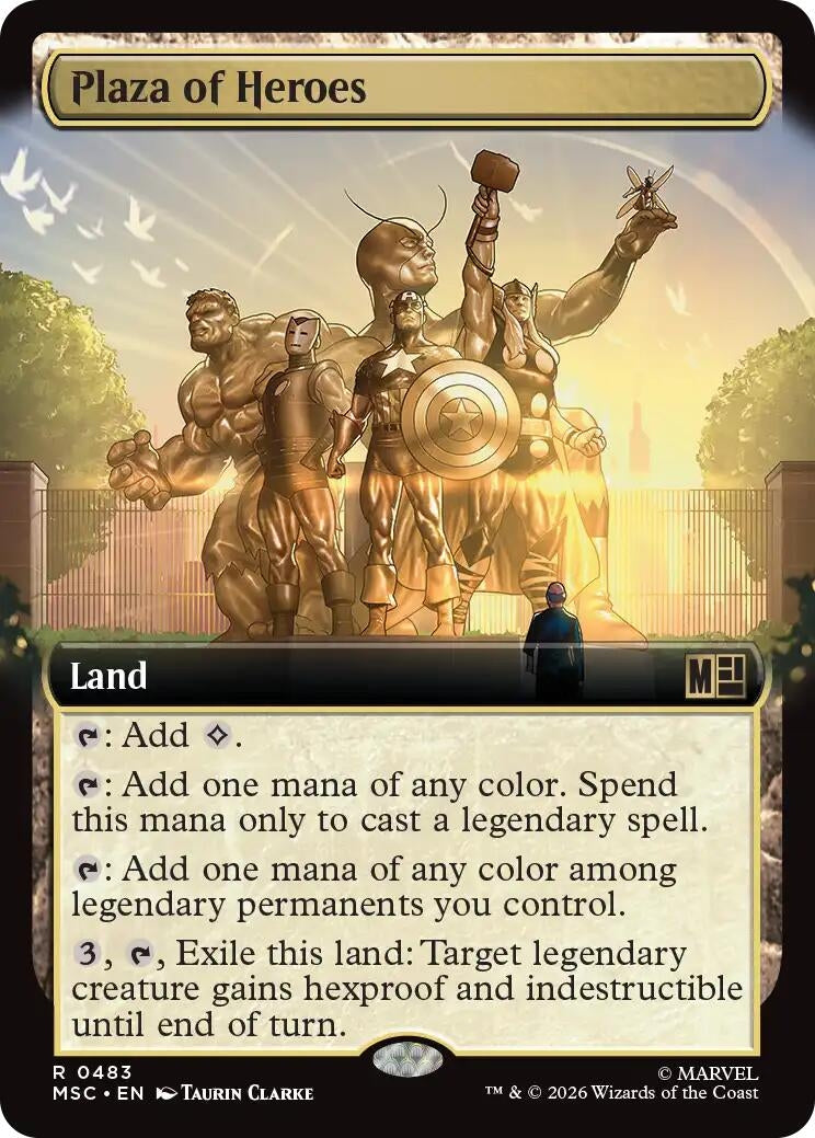 Image for Plaza of Heroes (Extended Art) (483) (Foil) (Commander: Marvel Super Heroes) (MSC) - Magic: The Gathering