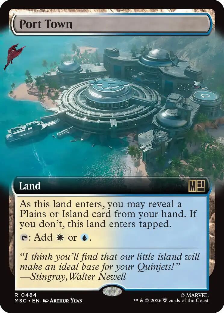 Image for Port Town (Extended Art) (484) (Foil) (Commander: Marvel Super Heroes) (MSC) - Magic: The Gathering