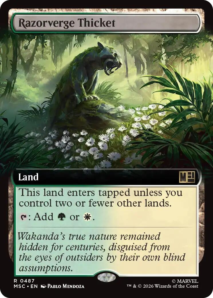 Image for Razorverge Thicket (Extended Art) (487) (Foil) (Commander: Marvel Super Heroes) (MSC) - Magic: The Gathering