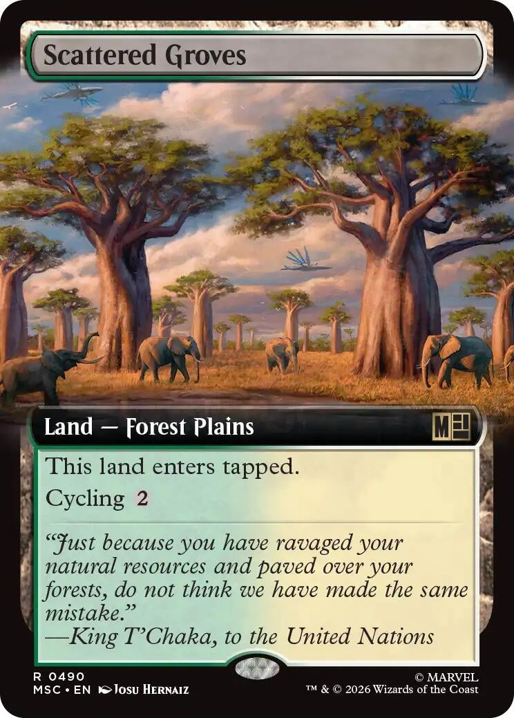 Image for Scattered Groves (Extended Art) (490) (Foil) (Commander: Marvel Super Heroes) (MSC) - Magic: The Gathering