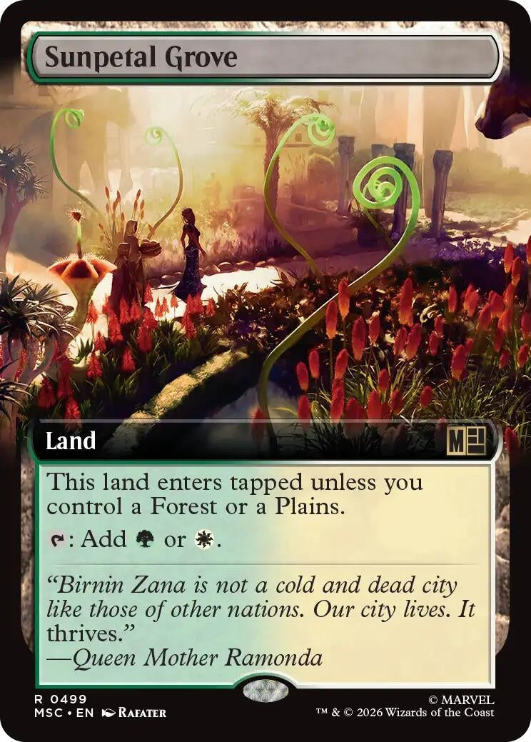 Image for Sunpetal Grove (Extended Art) (499) (Foil) (Commander: Marvel Super Heroes) (MSC) - Magic: The Gathering
