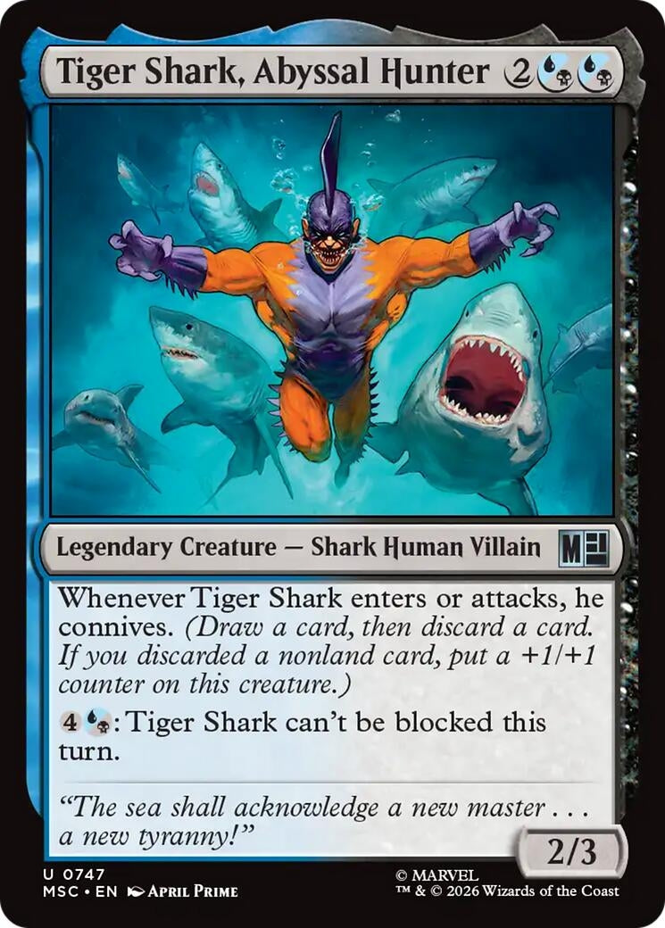 Image for Tiger Shark, Abyssal Hunter (747) (Foil) (Commander: Marvel Super Heroes) (MSC) - Magic: The Gathering