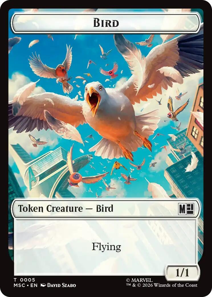 Image for Bird // Rhino Double-Sided Token (5 // 13) (Foil) (Commander: Marvel Super Heroes) (MSC) - Magic: The Gathering