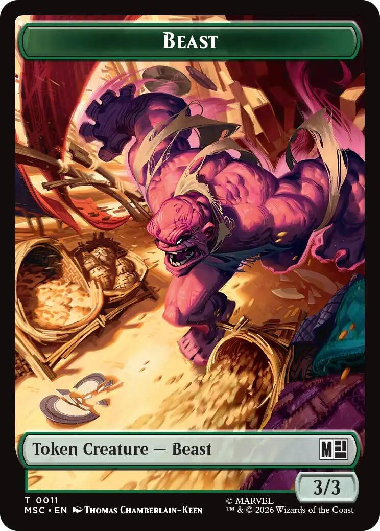 Image for Beast // Vibranium Double-Sided Token (11 // 15) (Foil) (Commander: Marvel Super Heroes) (MSC) - Magic: The Gathering