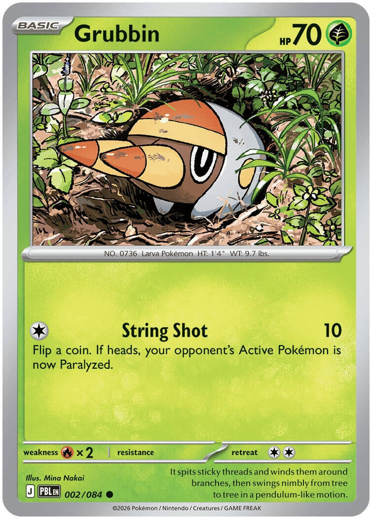 Image for Grubbin (002/084) (Reverse Holofoil) (ME05: Pitch Black) (ME05) - Pokemon