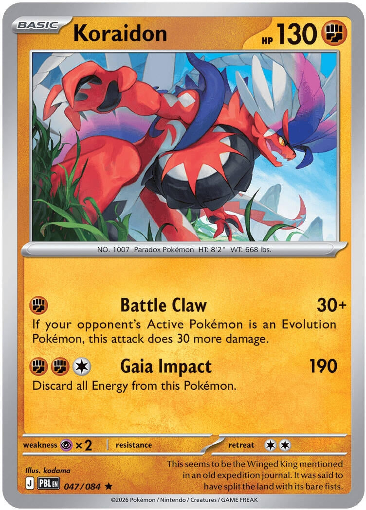 Image for Koraidon (047/084) (Reverse Holofoil) (ME05: Pitch Black) (ME05) - Pokemon