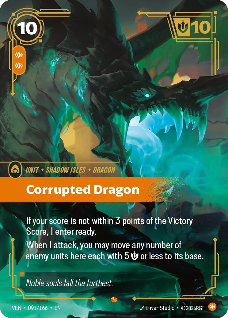 Image for Corrupted Dragon (091/166) (Foil) (Vendetta) (VEN) - Riftbound: League of Legends Trading Card Game