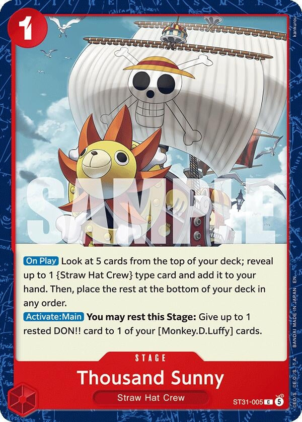 Image for Thousand Sunny (ST31-005) (ST-31: Starter Deck 31 RED Monkey.D.Luffy) (ST-31) - One Piece Card Game