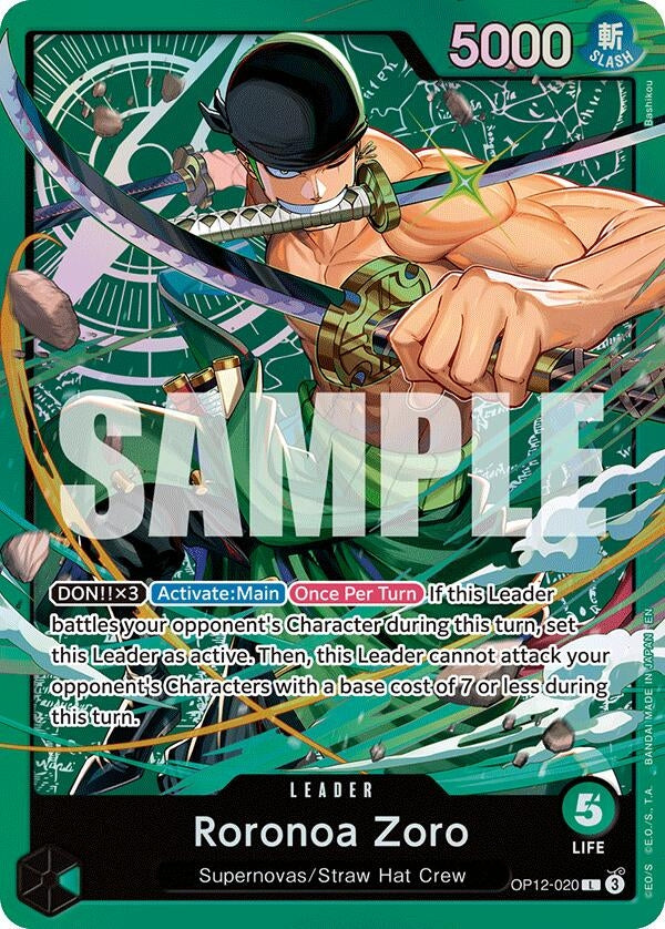 Image for Roronoa Zoro (OP12-020) (OP12-020) (Foil) (ST-32: Starter Deck 32 GREEN Roronoa Zoro) (ST-32) - One Piece Card Game
