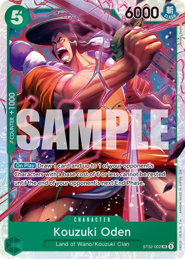 Image for Kouzuki Oden (ST32-002) (Foil) (ST-32: Starter Deck 32 GREEN Roronoa Zoro) (ST-32) - One Piece Card Game