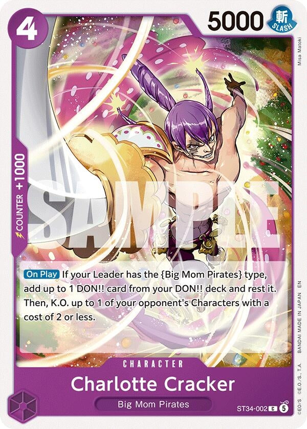 Image for Charlotte Cracker (ST34-002) (ST-34: Starter Deck 34 PURPLE Charlotte Katakuri) (ST-34) - One Piece Card Game