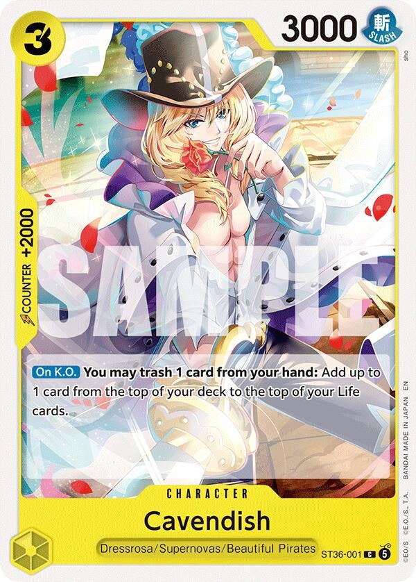 Image for Cavendish (ST36-001) (ST-36: Starter Deck 36 YELLOW Eustass"Captain"Kid) (ST-36) - One Piece Card Game