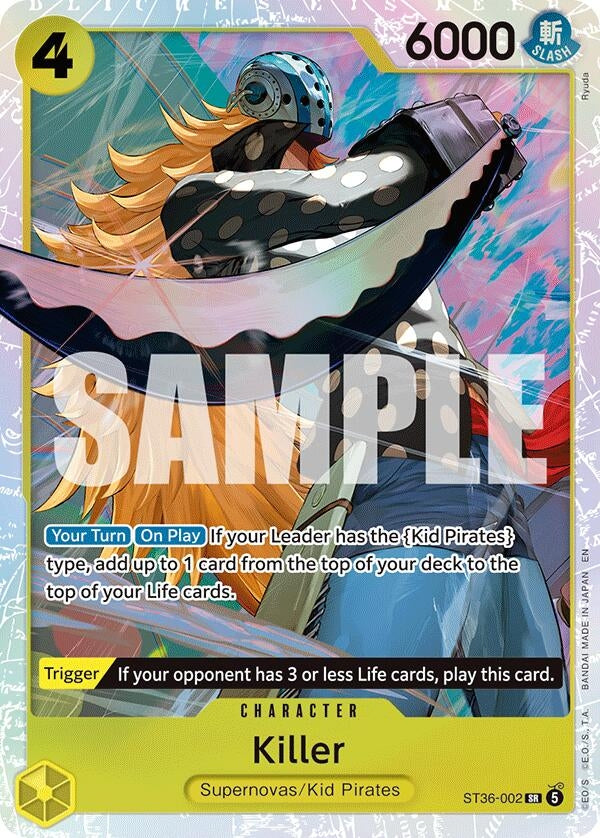 Image for Killer (ST36-002) (Foil) (ST-36: Starter Deck 36 YELLOW Eustass"Captain"Kid) (ST-36) - One Piece Card Game