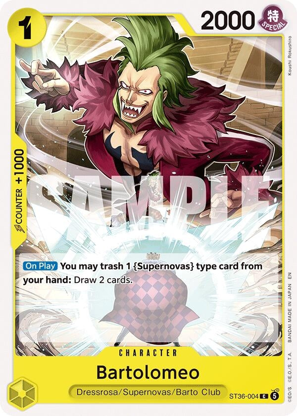 Image for Bartolomeo (ST36-004) (ST-36: Starter Deck 36 YELLOW Eustass"Captain"Kid) (ST-36) - One Piece Card Game