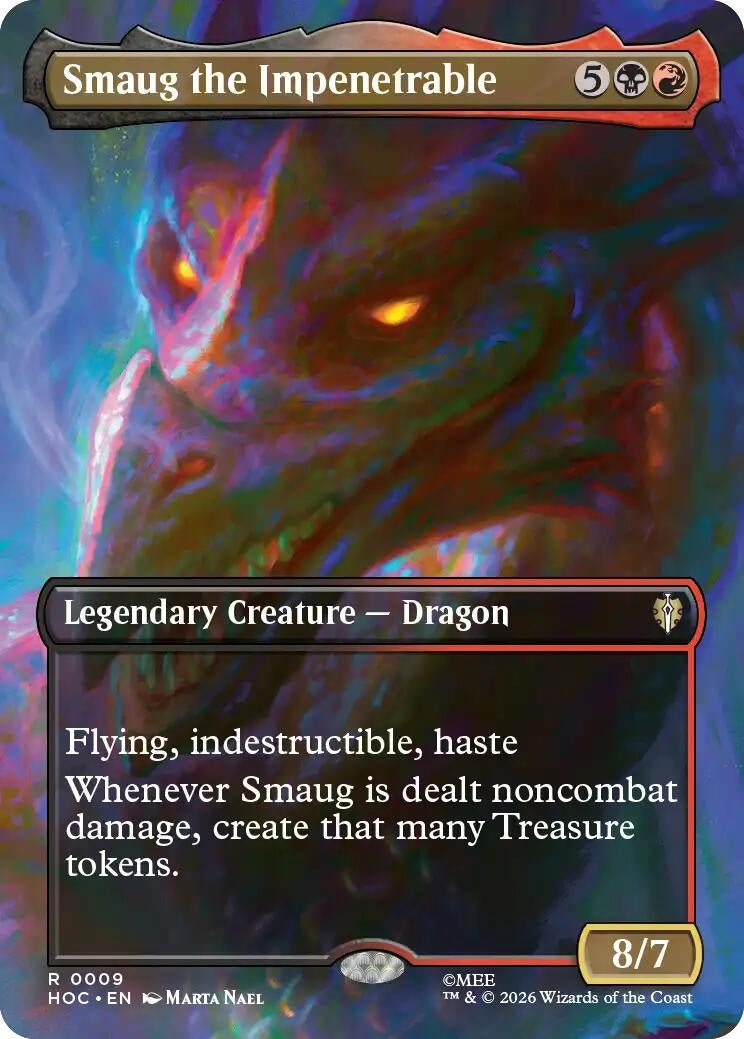 Image for Smaug the Impenetrable (Borderless) (9) (Foil) (The Hobbit: Eternal-Legal) (HOC) - Magic: The Gathering