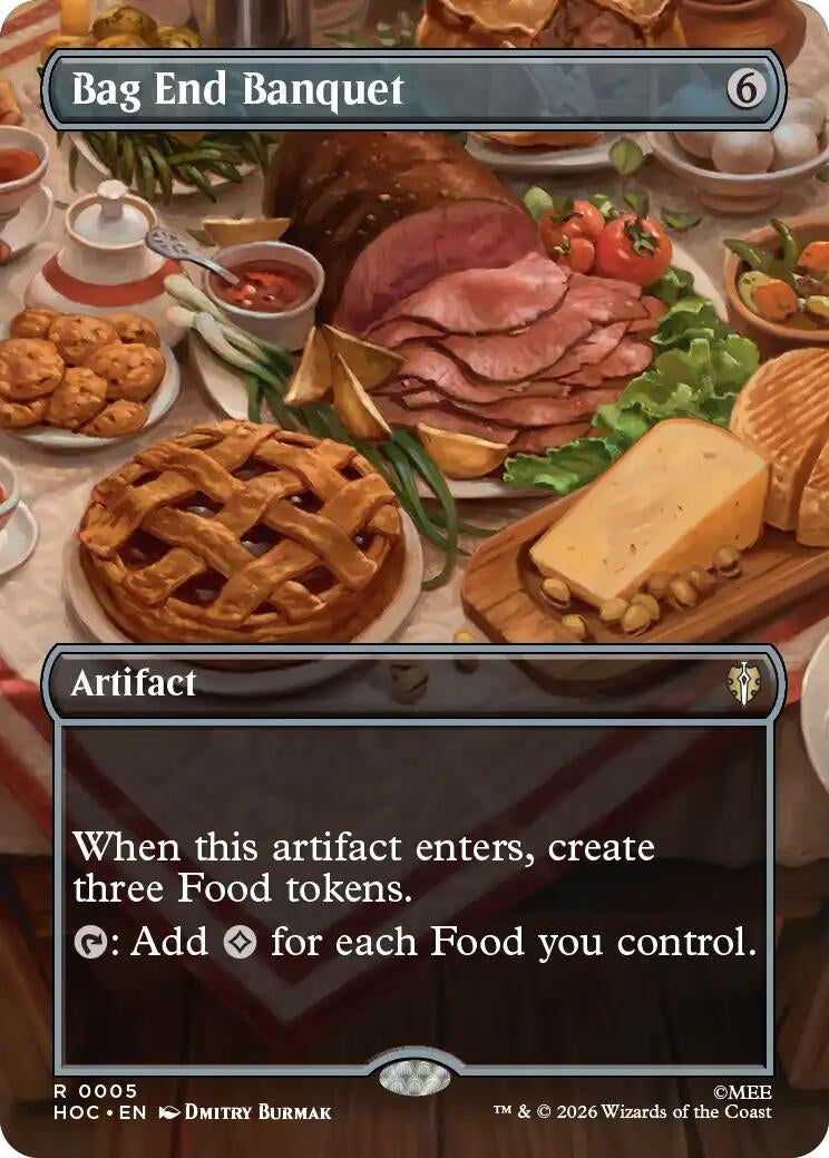 Image for Bag End Banquet (Borderless) (5) (Foil) (The Hobbit: Eternal-Legal) (HOC) - Magic: The Gathering