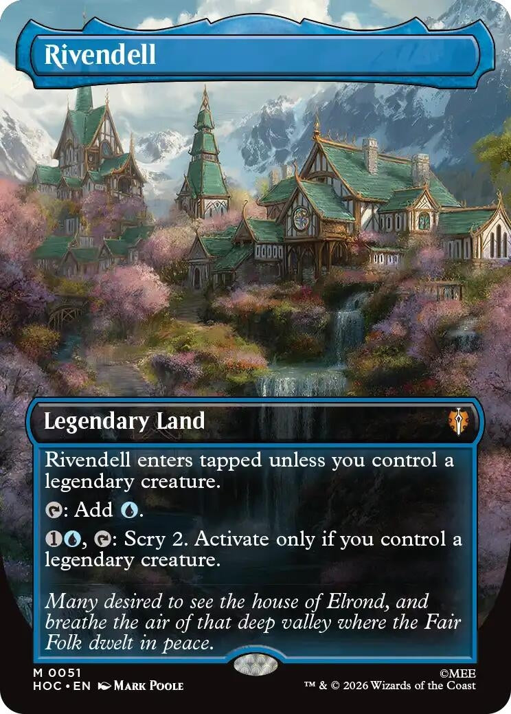Image for Rivendell (Borderless) (51) (Foil) (The Hobbit: Eternal-Legal) (HOC) - Magic: The Gathering