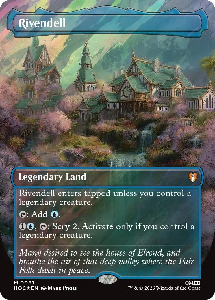 Image for Rivendell (Borderless) (Surge Foil) (91) (Foil) (The Hobbit: Eternal-Legal) (HOC) - Magic: The Gathering