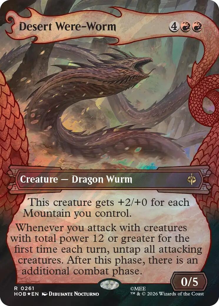 Image for Desert Were-Worm (Showcase) (Surge Foil) (261) (Foil) (The Hobbit) (HOB) - Magic: The Gathering