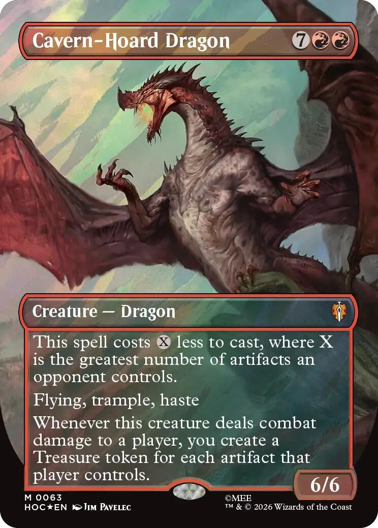 Image for Cavern-Hoard Dragon (Borderless) (Surge Foil) (63) (Foil) (The Hobbit: Eternal-Legal) (HOC) - Magic: The Gathering