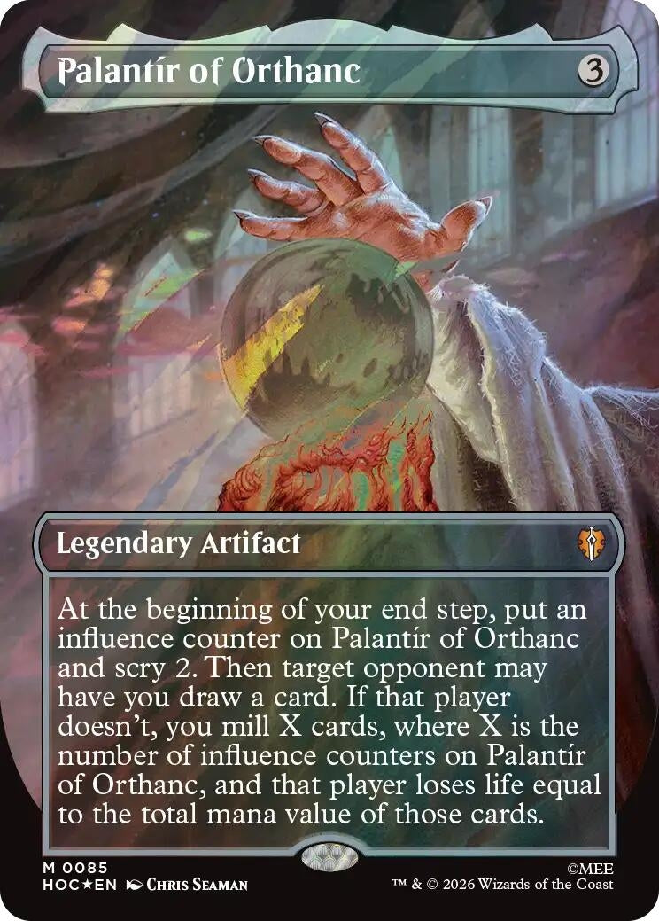 Image for Palantir of Orthanc (Borderless) (Surge Foil) (85) (Foil) (The Hobbit: Eternal-Legal) (HOC) - Magic: The Gathering