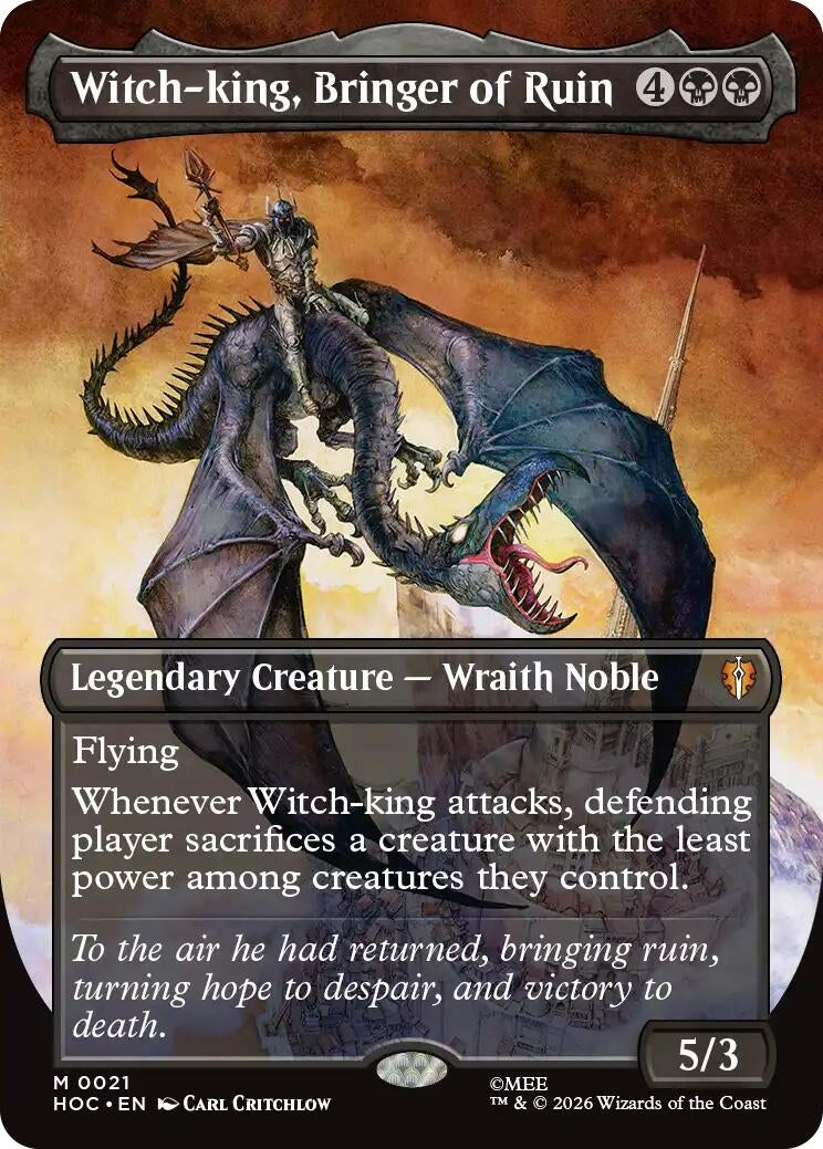 Image for Witch-king, Bringer of Ruin (Borderless) (21) (Foil) (The Hobbit: Eternal-Legal) (HOC) - Magic: The Gathering