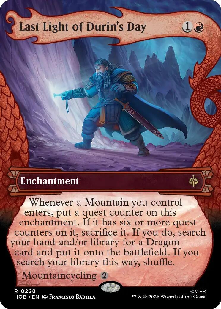 Image for Last Light of Durin's Day (Showcase) (228) (Foil) (The Hobbit) (HOB) - Magic: The Gathering