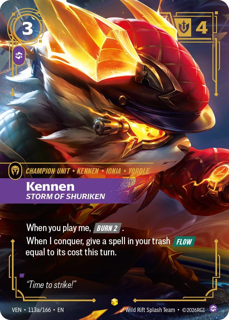 Image for Kennen - Storm of Shuriken (Alternate Art) (113a/166) (Foil) (Vendetta) (VEN) - Riftbound: League of Legends Trading Card Game